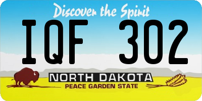 ND license plate IQF302