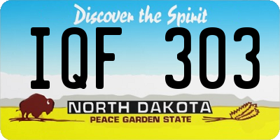 ND license plate IQF303