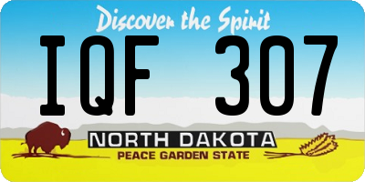 ND license plate IQF307