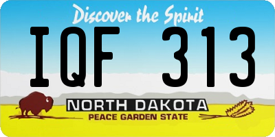 ND license plate IQF313