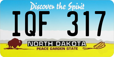 ND license plate IQF317