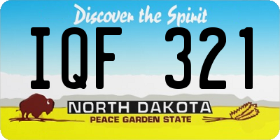ND license plate IQF321