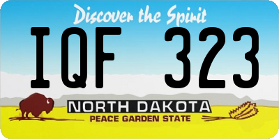 ND license plate IQF323