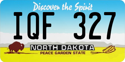 ND license plate IQF327