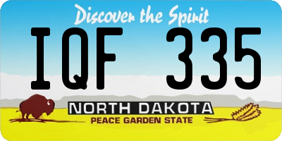 ND license plate IQF335