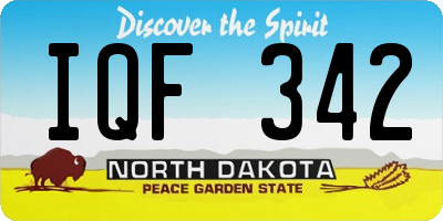 ND license plate IQF342