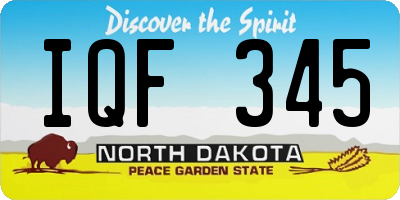 ND license plate IQF345