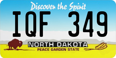 ND license plate IQF349