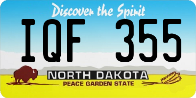 ND license plate IQF355