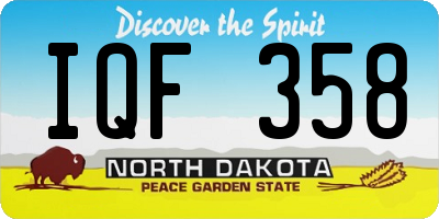 ND license plate IQF358