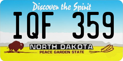 ND license plate IQF359
