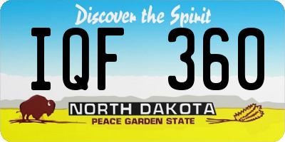 ND license plate IQF360