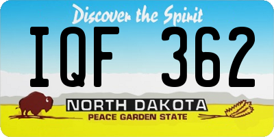ND license plate IQF362