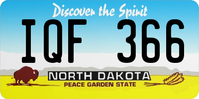 ND license plate IQF366