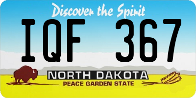 ND license plate IQF367