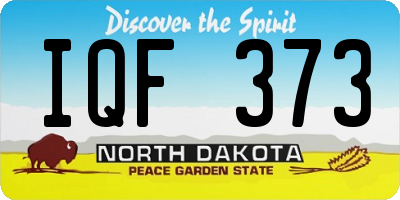 ND license plate IQF373