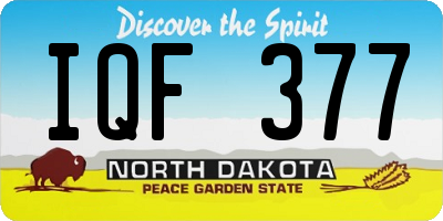 ND license plate IQF377