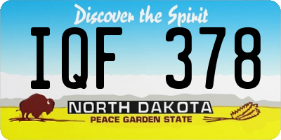 ND license plate IQF378