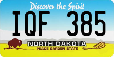 ND license plate IQF385