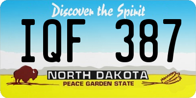 ND license plate IQF387