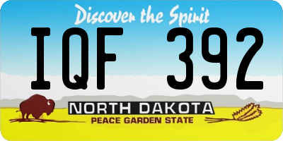 ND license plate IQF392