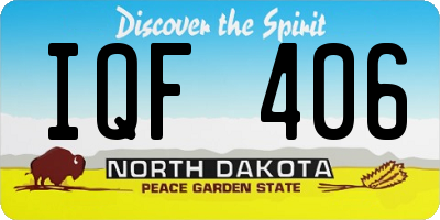 ND license plate IQF406