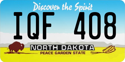 ND license plate IQF408