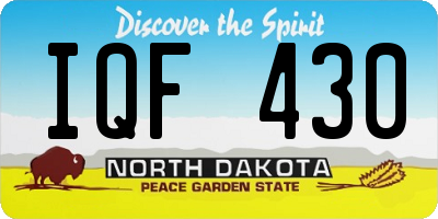 ND license plate IQF430