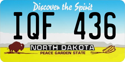 ND license plate IQF436