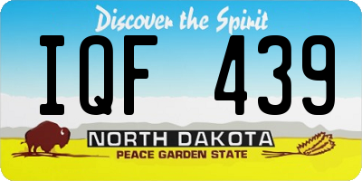 ND license plate IQF439