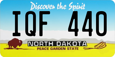 ND license plate IQF440