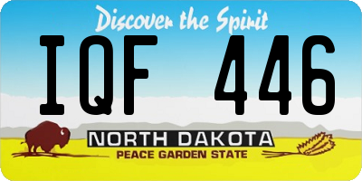 ND license plate IQF446