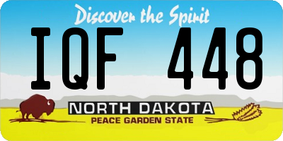 ND license plate IQF448