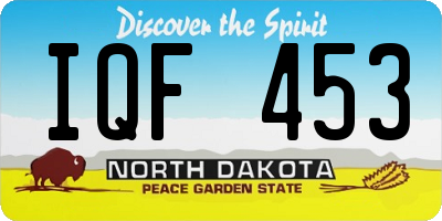 ND license plate IQF453