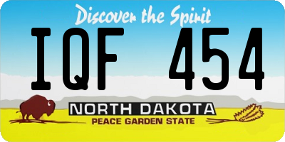 ND license plate IQF454