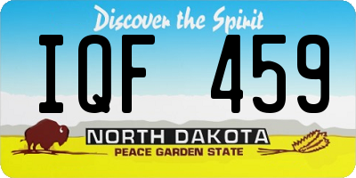ND license plate IQF459