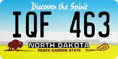 ND license plate IQF463