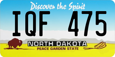 ND license plate IQF475