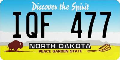 ND license plate IQF477