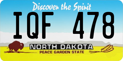 ND license plate IQF478