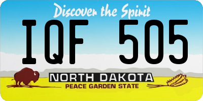 ND license plate IQF505