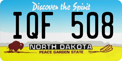 ND license plate IQF508