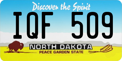 ND license plate IQF509