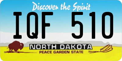 ND license plate IQF510