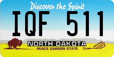 ND license plate IQF511
