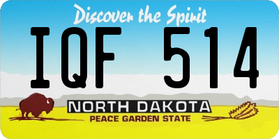 ND license plate IQF514