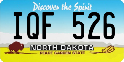 ND license plate IQF526