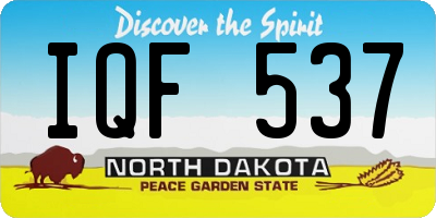ND license plate IQF537
