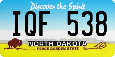 ND license plate IQF538