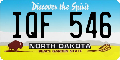 ND license plate IQF546